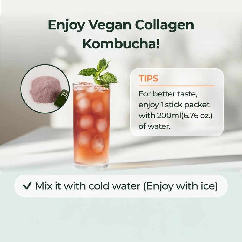 Kombucha Collagen Dragon Fruit & Lime Flavor- 15 Powder Sachets